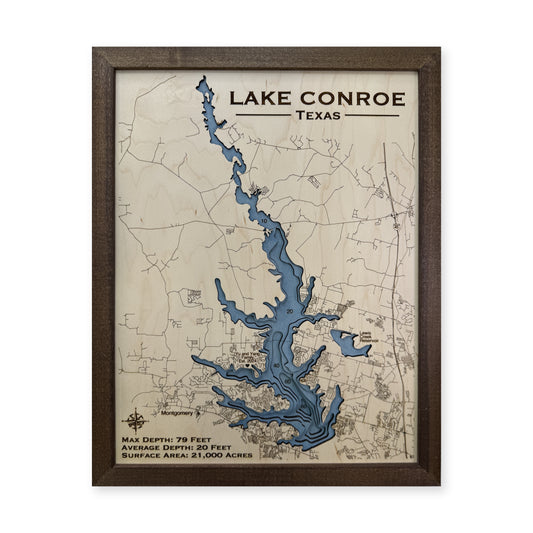 Conroe Multilayer wood map — multilayer, white background