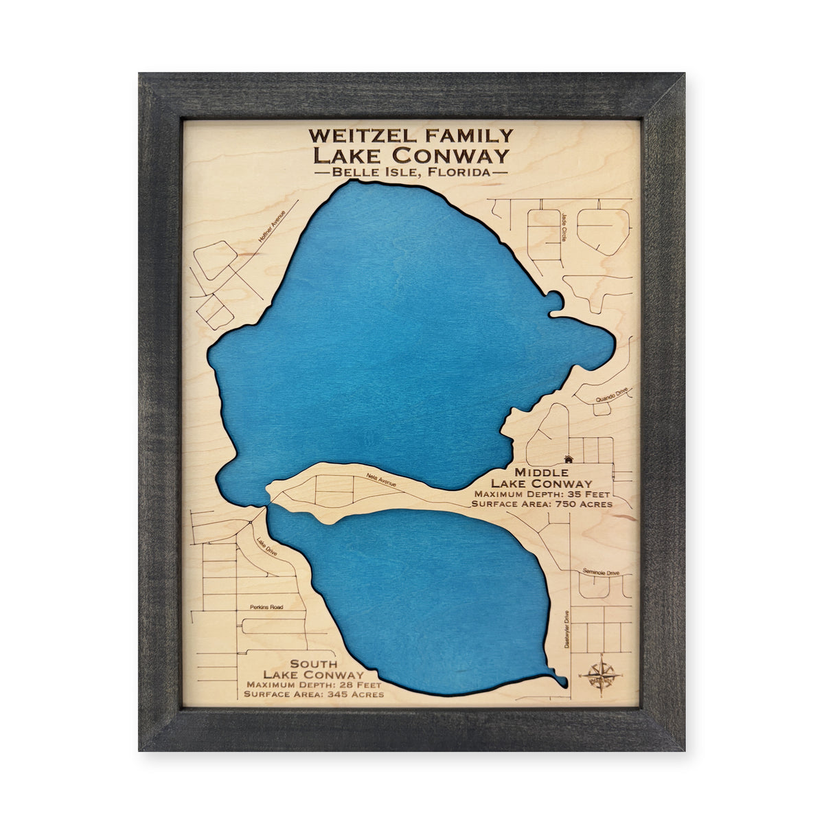 Conway Weitzel wood map — single layer, white background