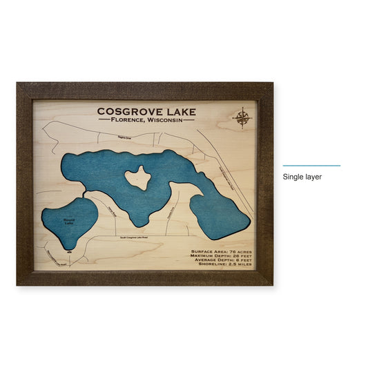 Cosgrove Lake wood map — single layer, layer option shown