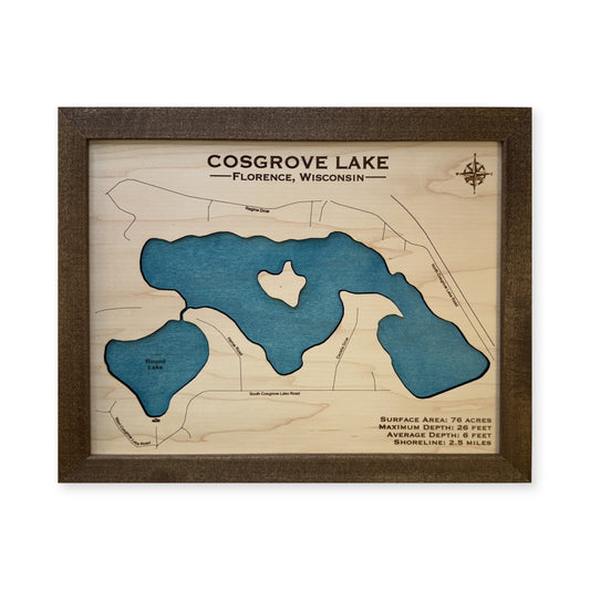 Cosgrove Lake wood map — single layer, white background