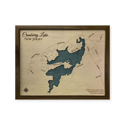 Cranberry Buckley wood map — single layer with engraved contours, white background