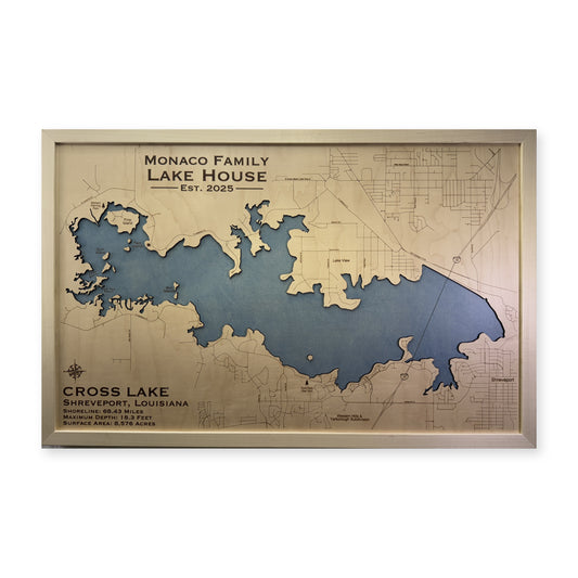 Cross Monaco wood map — single layer, white background