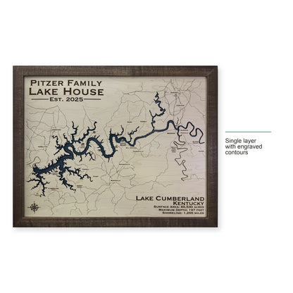 Cumberland Pitzer wood map — single layer with engraved contours, layer option shown