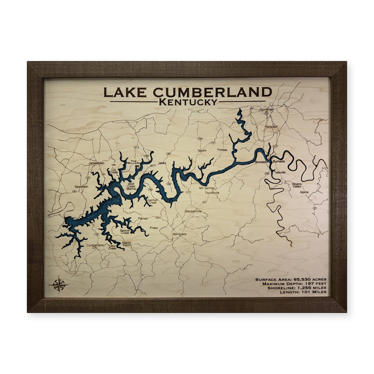Cumberland Plain wood map — single layer with engraved contours, white background