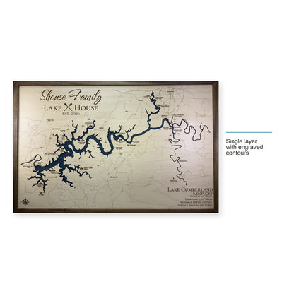Cumberland Shouse wood map — single layer with engraved contours, layer option shown