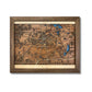 Custom city map showing a wood house icon and personalized text. 