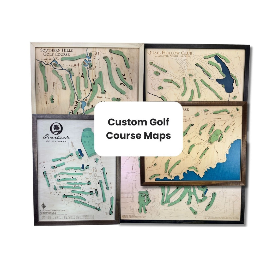 MapCuts—Custom Laser-Cut Wood Maps: Lake Maps |Golf Maps |City Maps ...