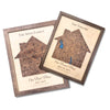 Two examples of custom housewarming gift maps, one with the title "Our First Home," and the other, "Our Forever Home."
