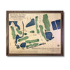 A 3D wooden golf map commemorating a 1st hole in one. 