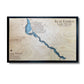 Wooden map of Lake Havasu with personalized title on a white background.