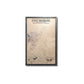 Framed wooden map of Fort Benning on a white background.