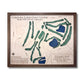 A custom wooden golf map with personalized text. 
