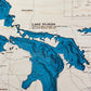 Close up image of the cut water layers in the Great Lakes map.