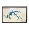 Dale Hollow Lake multi water layer map on a white background. 