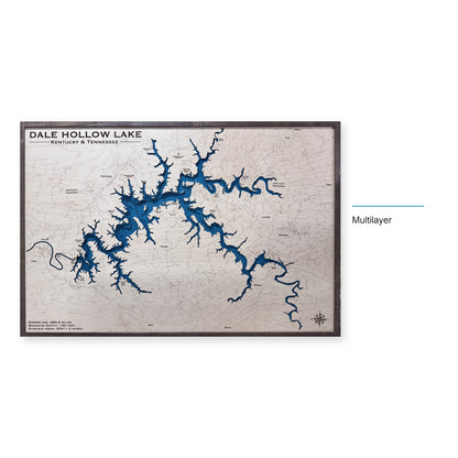 Dale Hollow Large wood map — multilayer, layer option shown