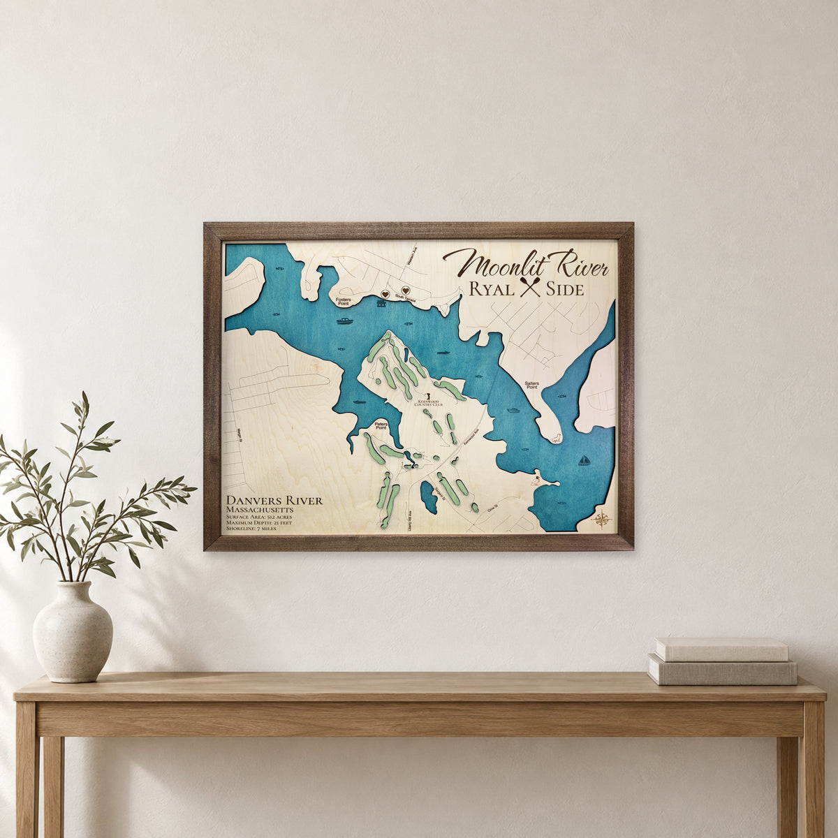 Danvers Moonlit wood map — single layer, staged room mockup