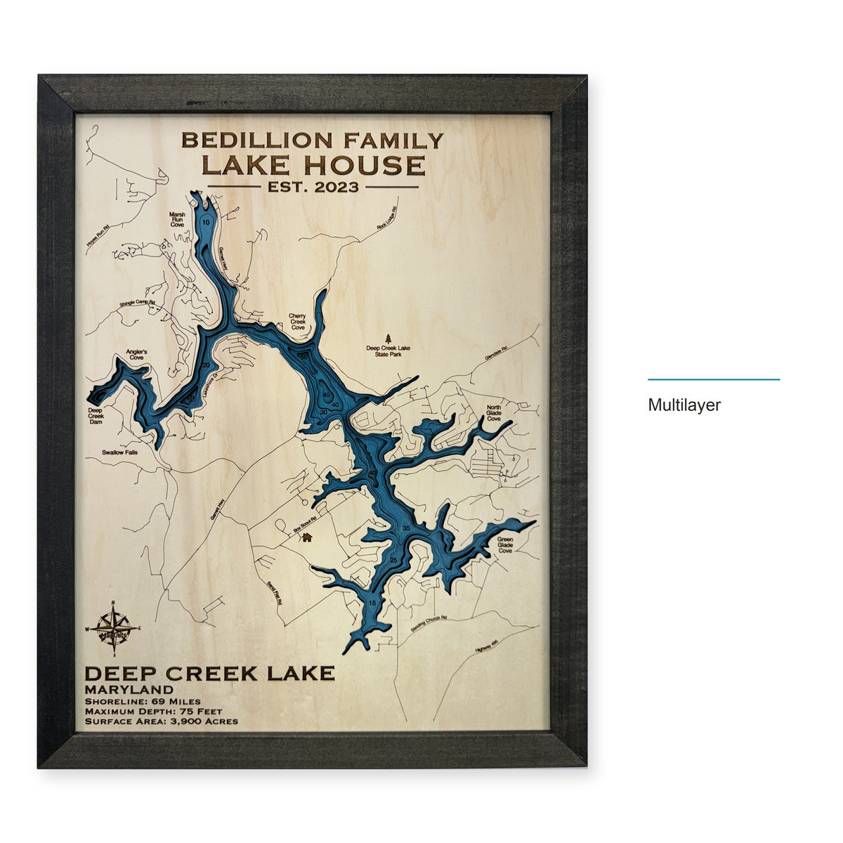 Deep Creek Bedillion wood map — multilayer, layer option shown