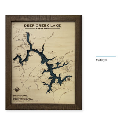 Deep Creek Maryland wood map — multilayer, layer option shown