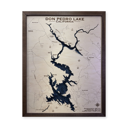 Don Pedro Walnut wood map — multilayer, white background
