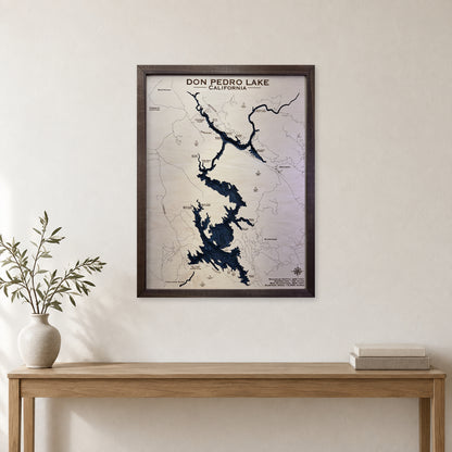 Don Pedro Walnut wood map — multilayer, staged room mockup