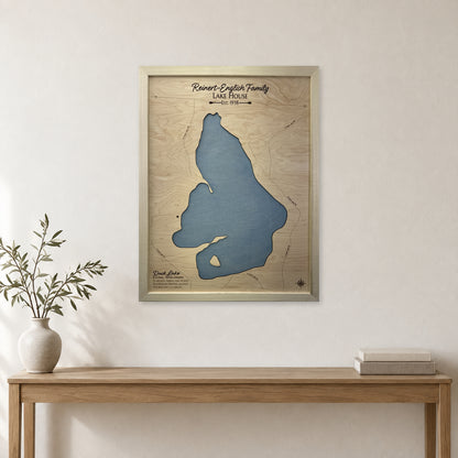 Duck Reinert English wood map — single layer, staged room mockup