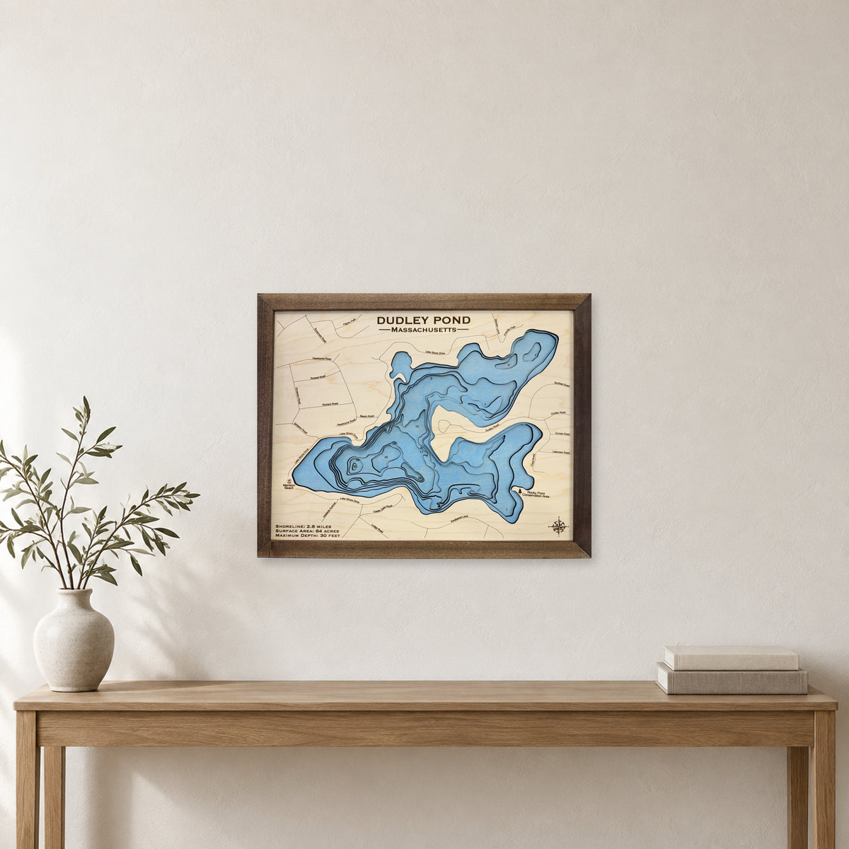 Dudley Spitzer wood map — multilayer, staged room mockup