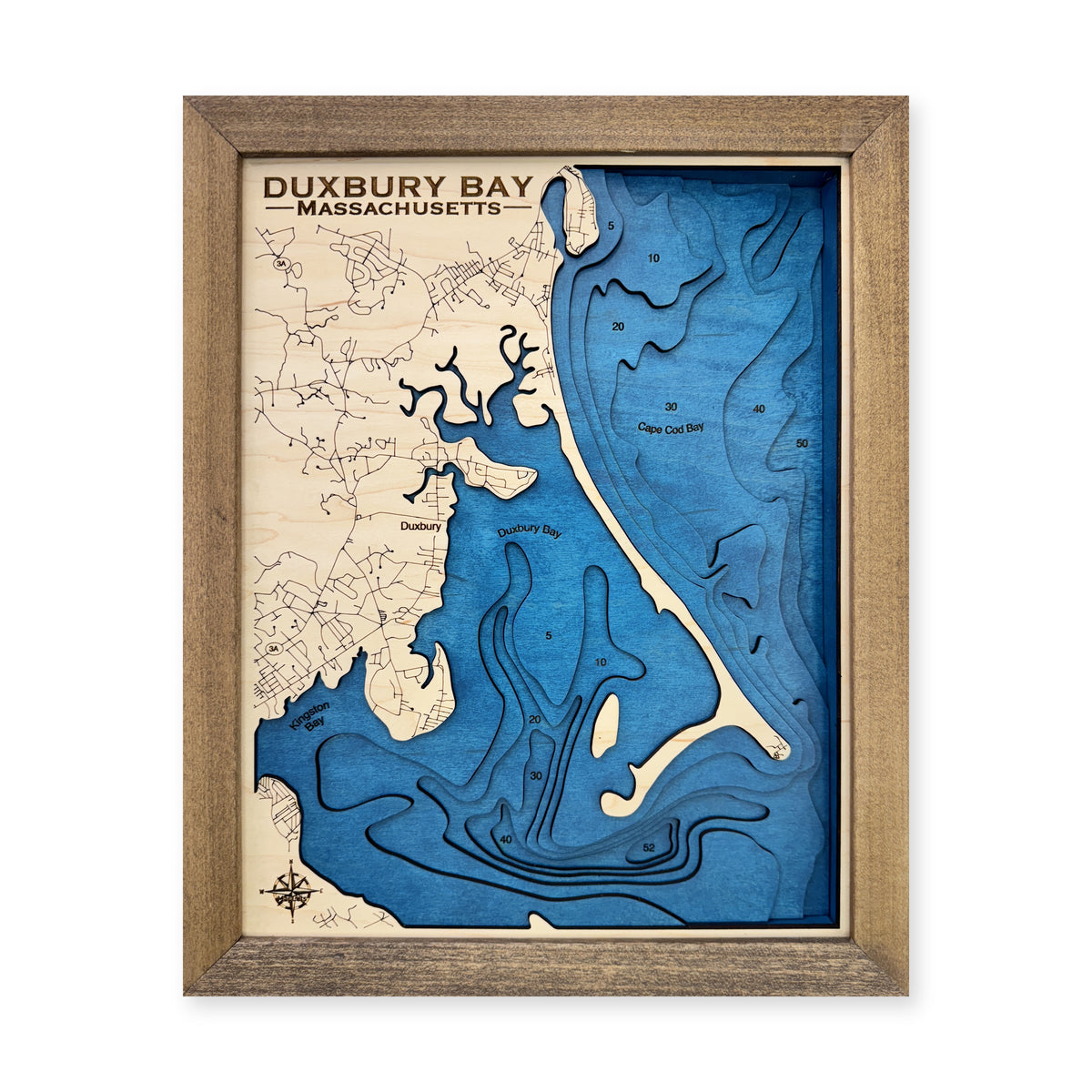 Duxbury Multilayer wood map — multilayer, white background