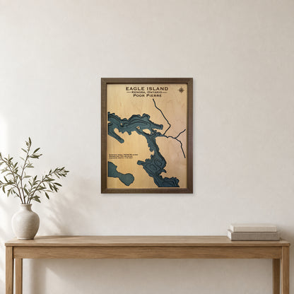 Eagle Island Kaup wood map — multilayer, staged room mockup