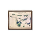 Framed wooden golf map of Eagles Landing Golf Club, Oregon, OH on a white background.