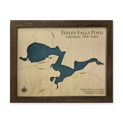 Effley Falls Pond wood map — single layer, white background