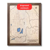 Small topographic map with engraved layers.
