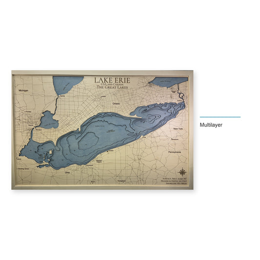 Lake Erie Wood Map — multilayer example, layer option shown