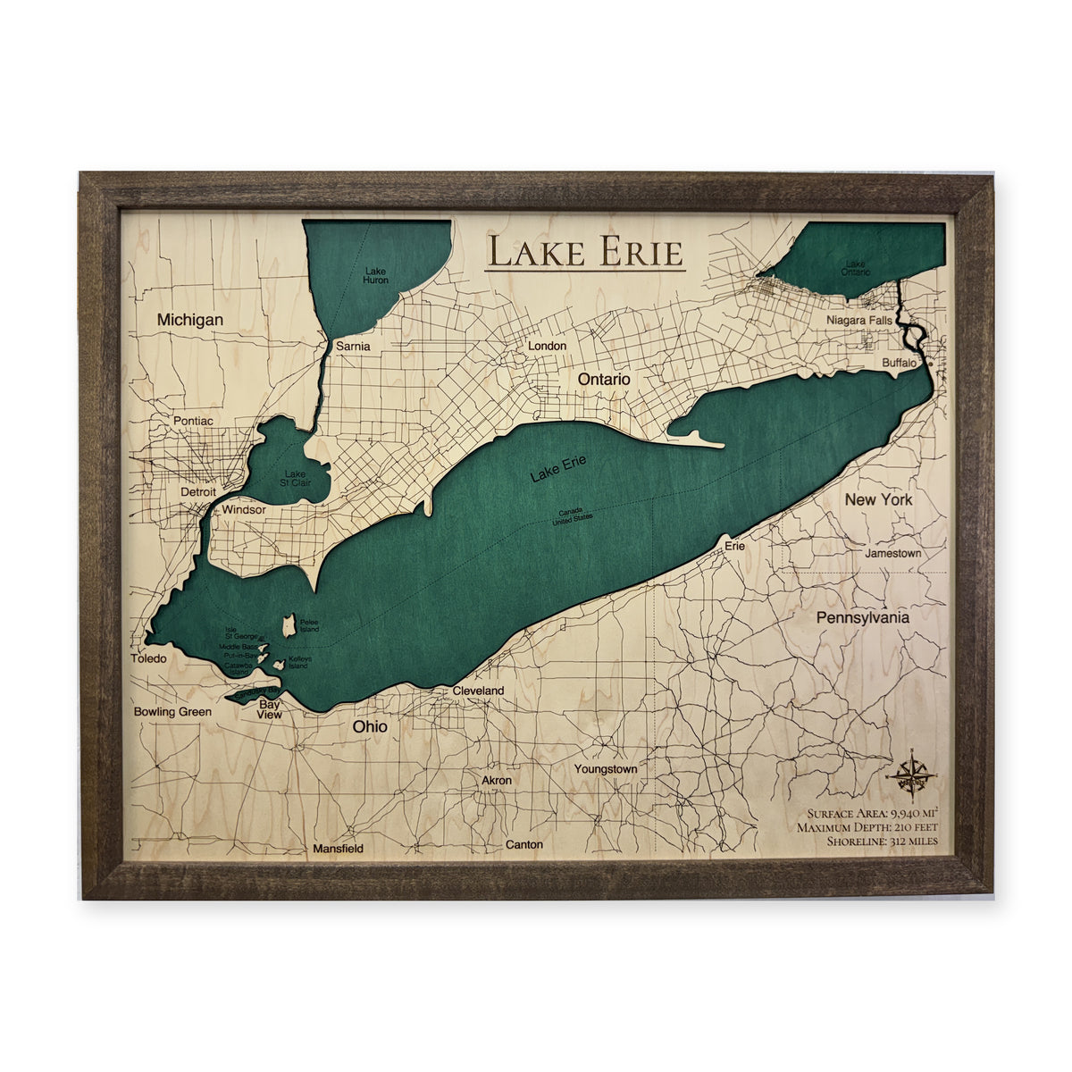 Erie Fresch Green wood map — single layer, white background