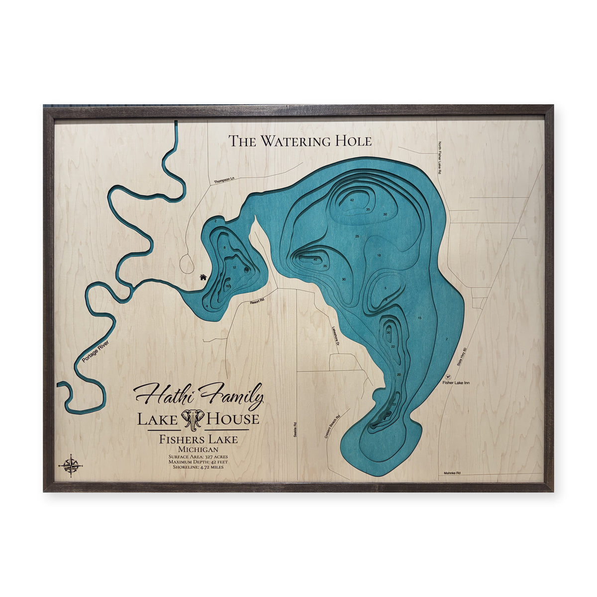 Fishers Hathi wood map — multilayer, white background