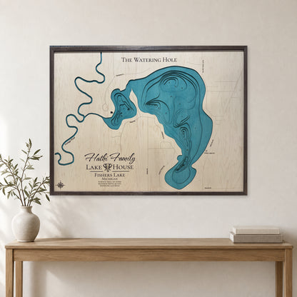 Fishers Hathi wood map — multilayer, staged room mockup