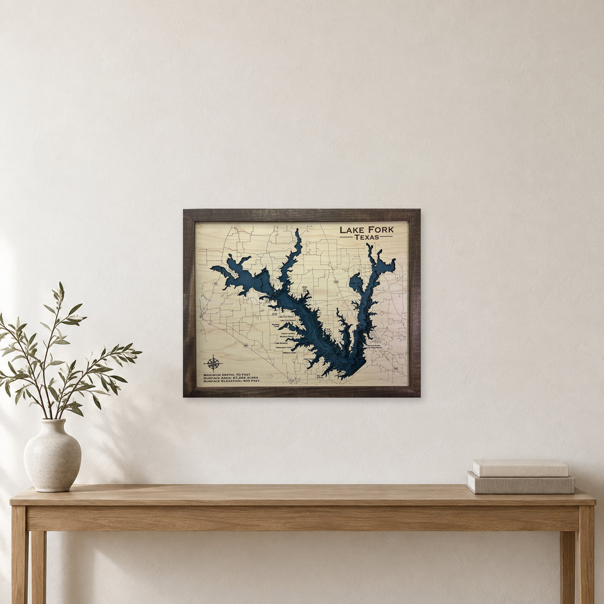Fork Backfill wood map — multilayer, staged room mockup