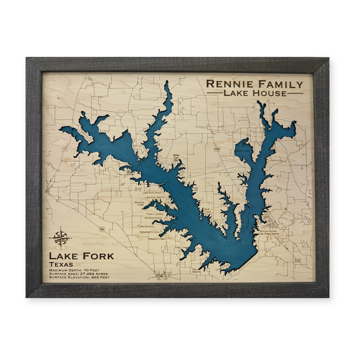 Fork Rennie wood map — single layer, white background