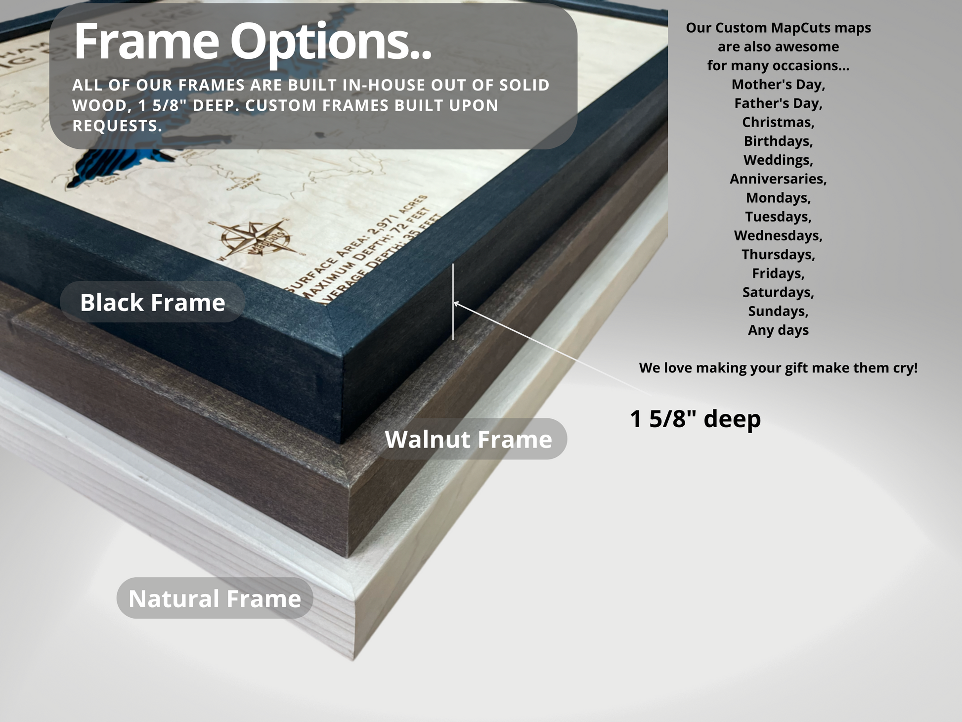 an up close look at two of the frame colors and their thickness
