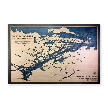 French River Moores wood map — multilayer, white background