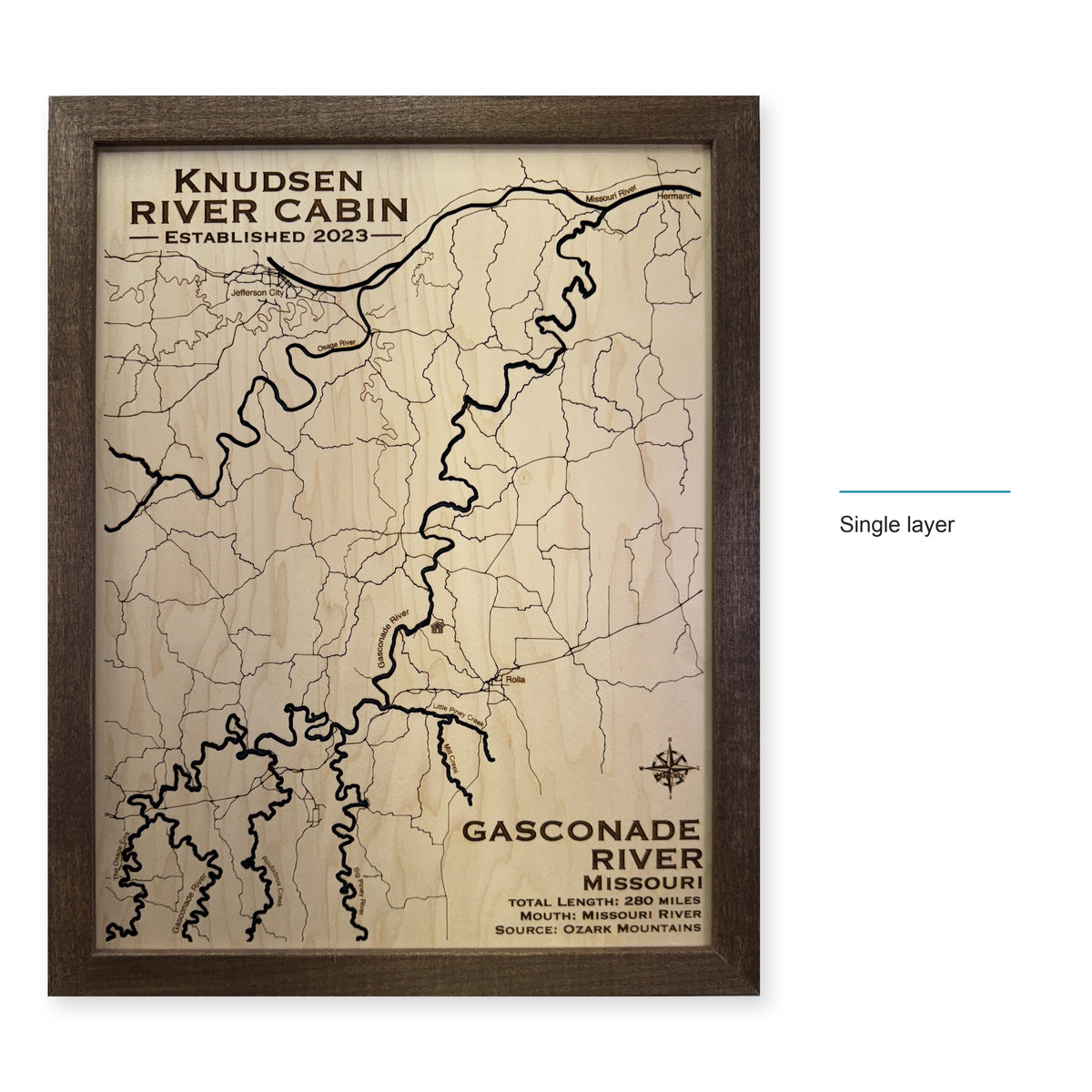 Gasconade River wood map — single layer, layer option shown