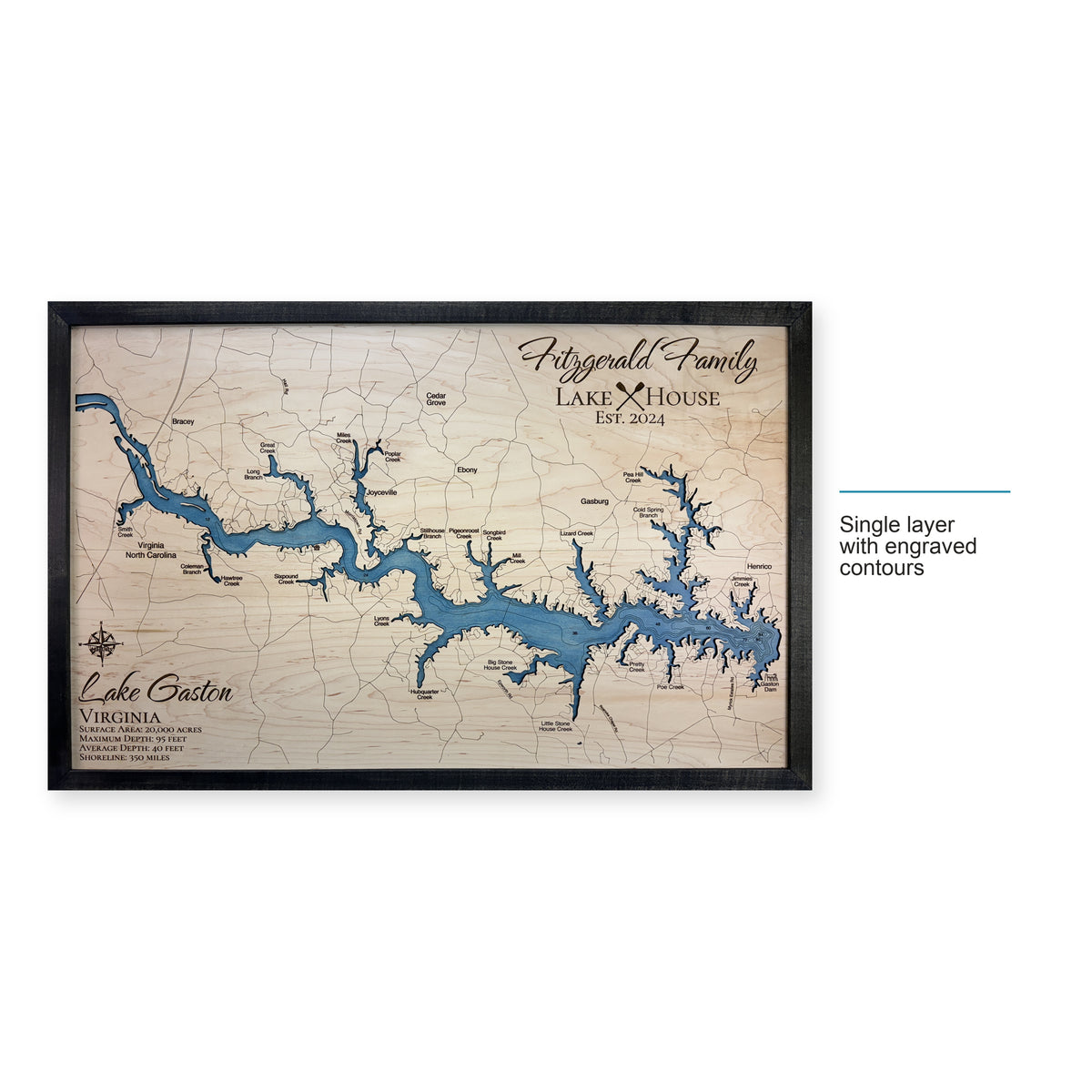 Gaston Fitzgerald wood map — single layer with engraved contours, layer option shown