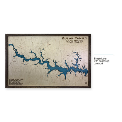 Gaston Kulak wood map — single layer with engraved contours, layer option shown