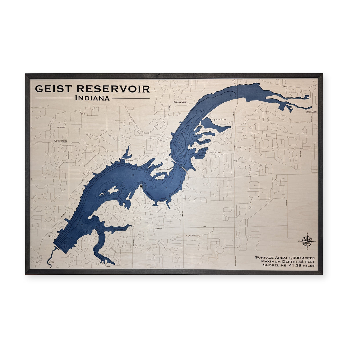 Geist Charcoal Multi wood map — multilayer, white background