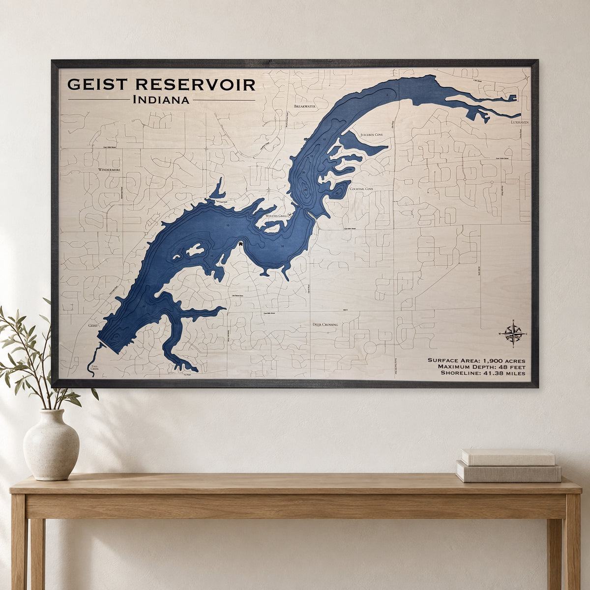 Geist Charcoal Multi wood map — multilayer, staged room mockup