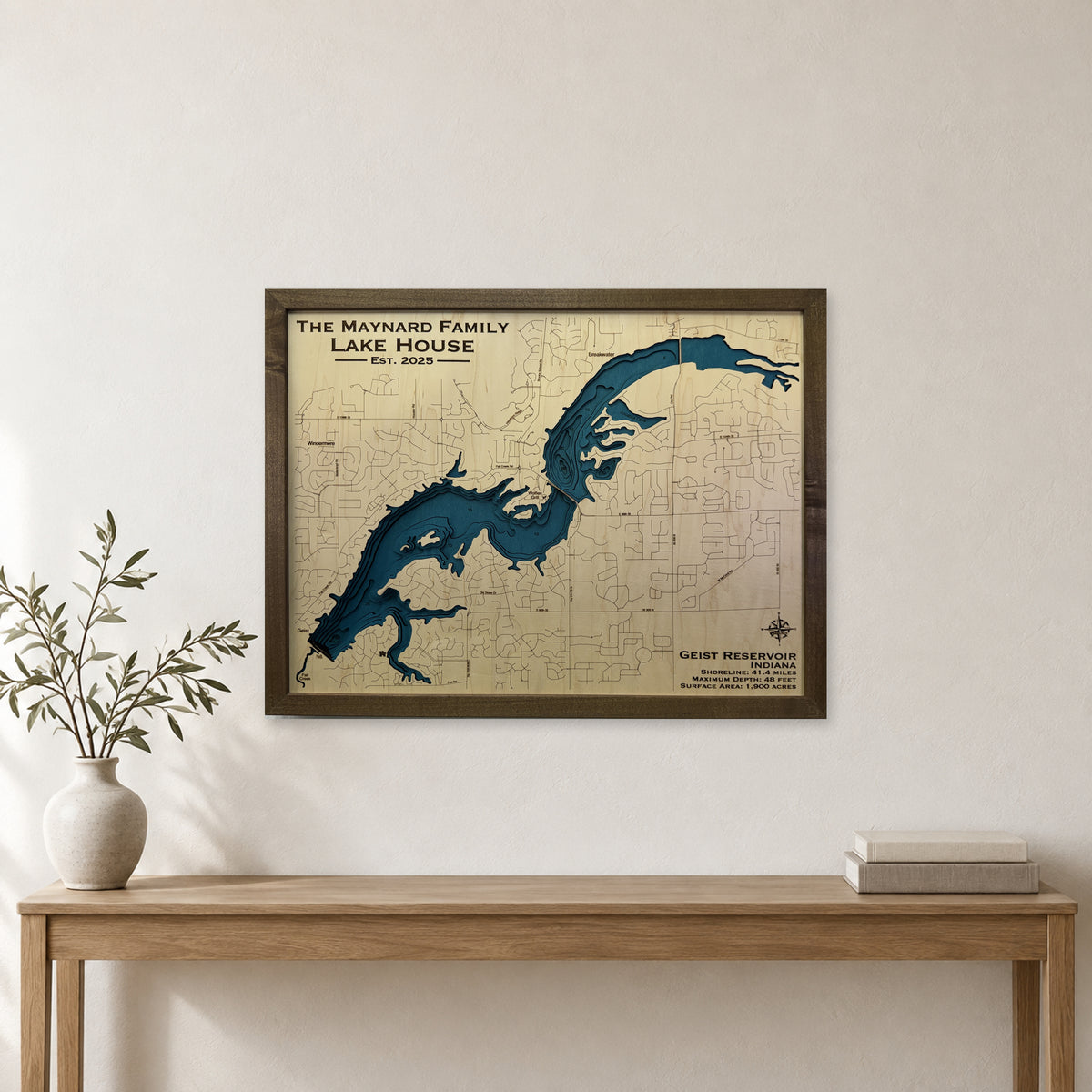 Geist Maynard wood map — multilayer, staged room mockup