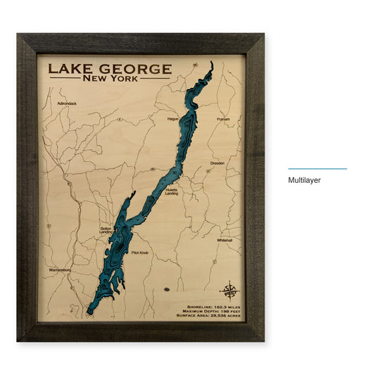 Lake George, New York, Wood Map — multilayer example, layer option shown