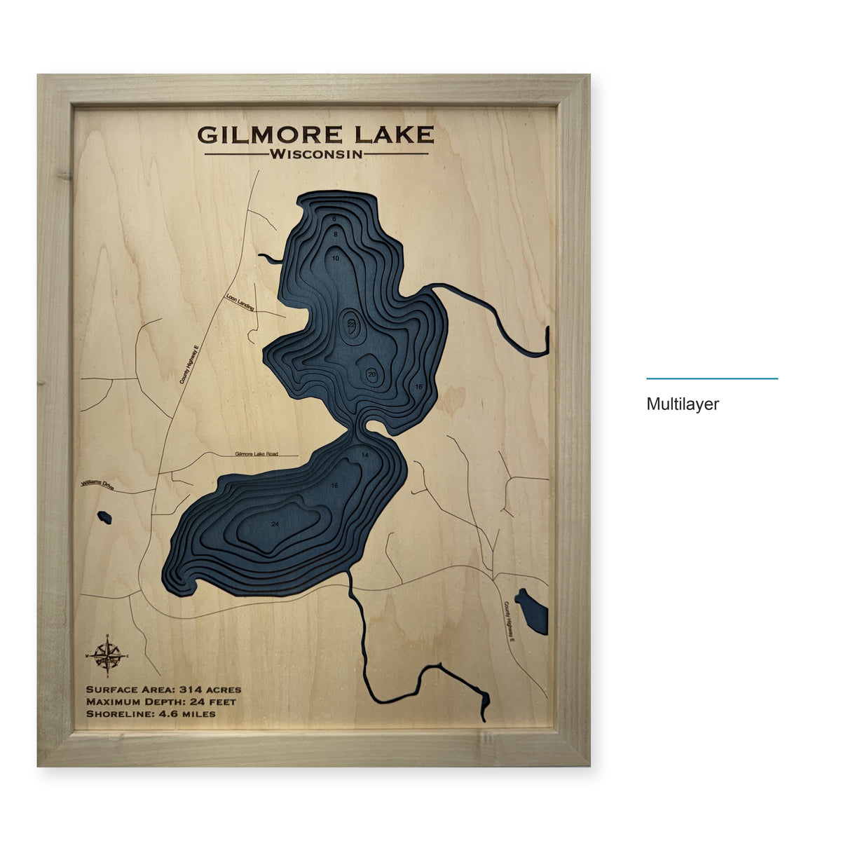 Gilmore Natural Multi wood map — multilayer, layer option shown