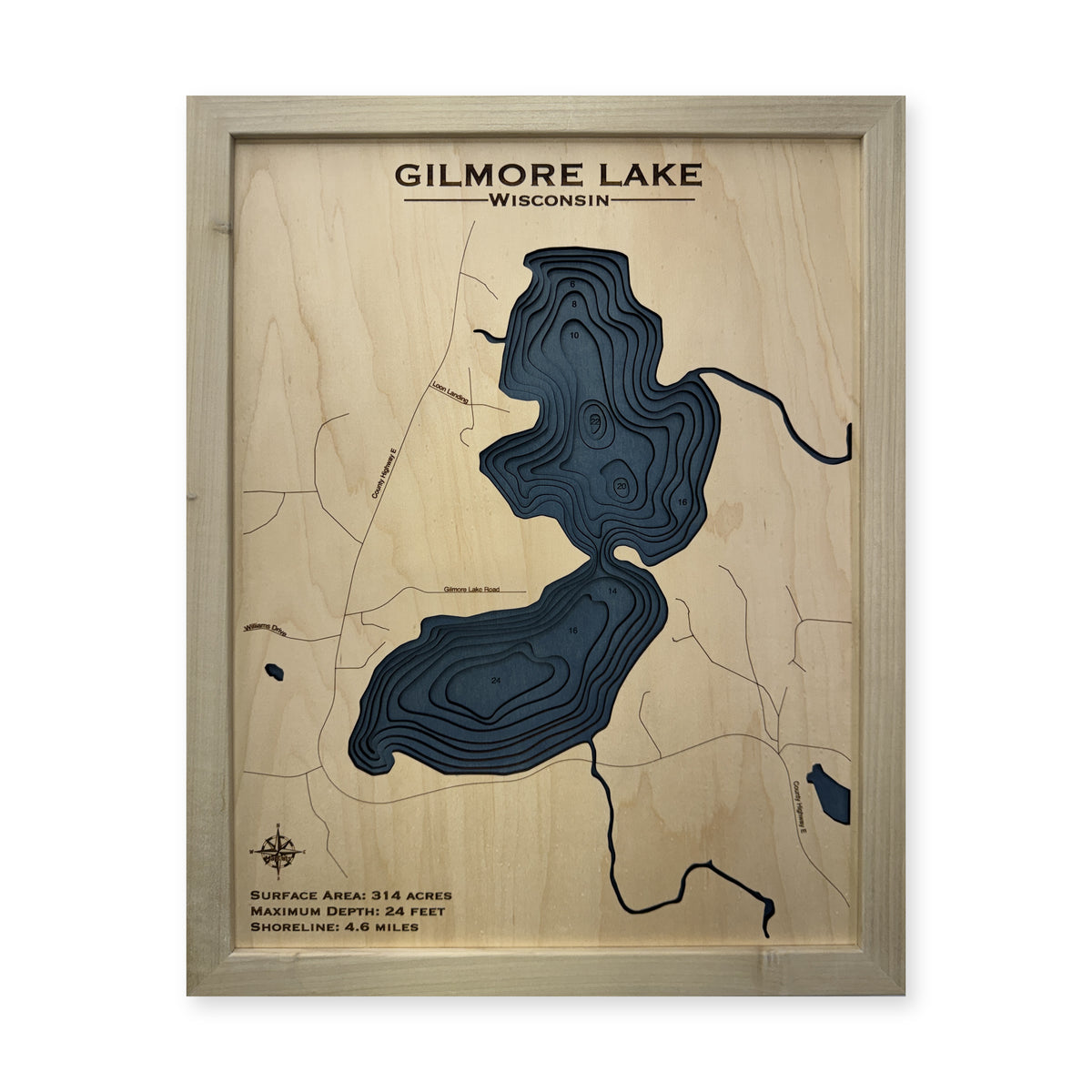 Gilmore Natural Multi wood map — multilayer, white background