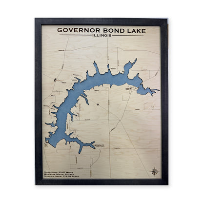 Governor Bond wood map — single layer, white background