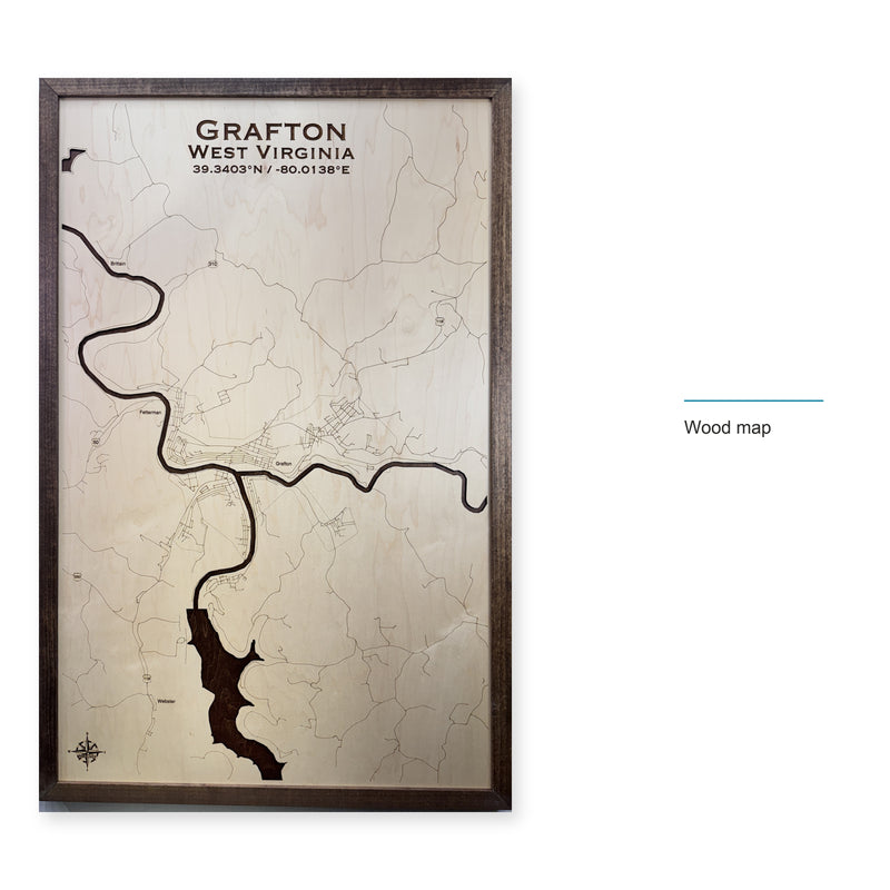 Grafton West Virginia wood map — wood map, layer option shown